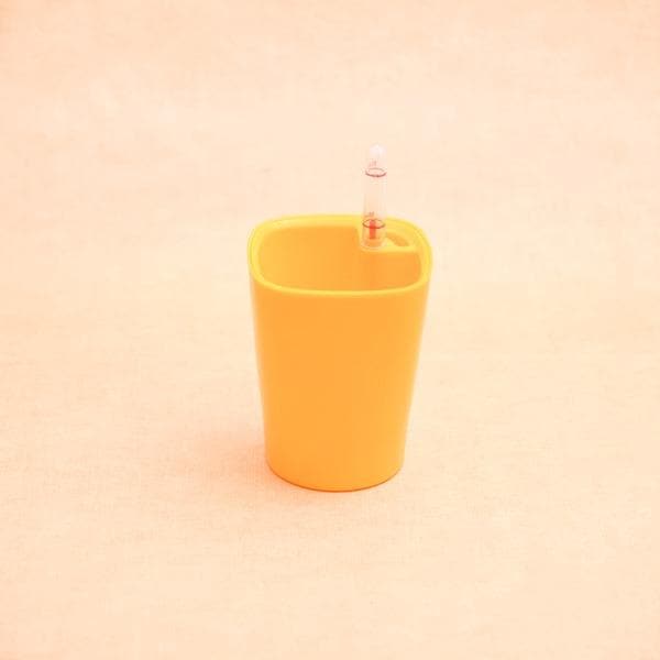 4 inch (10 cm) GW 03 Self Watering Round Plastic Planter (Yellow) (Set of 3) - Image 2