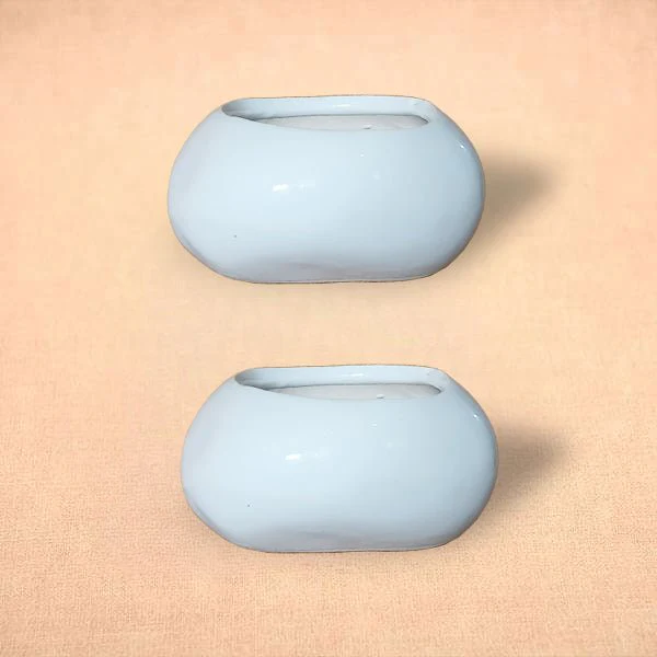 4 inch (10 cm) Stone Shape Round Cylindrical Ceramic Pot - Image 4