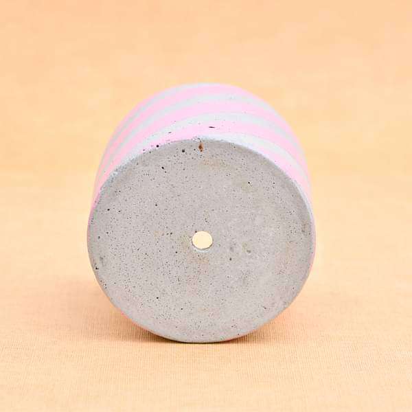 4 inch (10 cm) Circlet Grey Concrete Pot (Rustic Pink) - Image 3