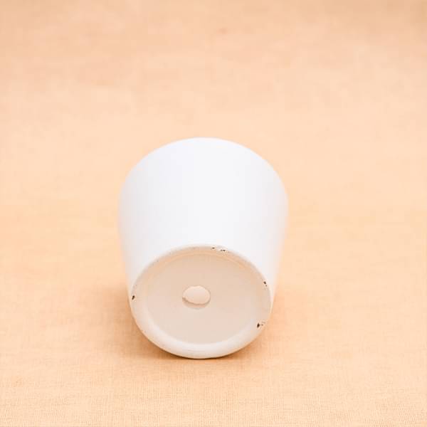 4 inch (10.1 cm) Round Ceramic Pot (White) (set of 3) - Image 3