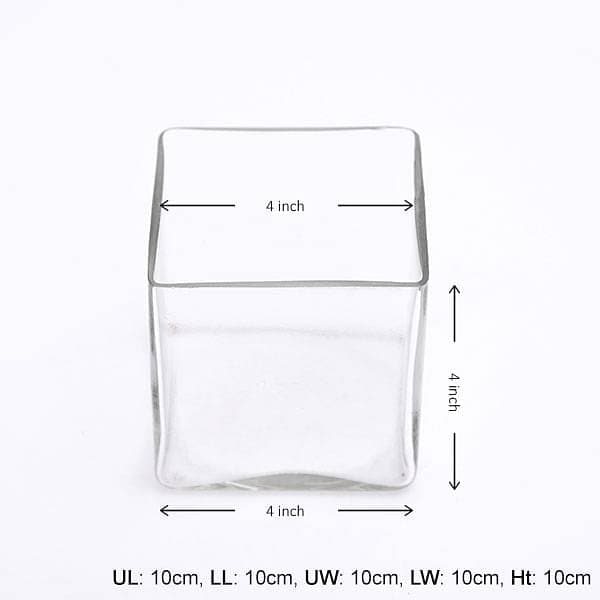 4 Inch (10 cm) Square Glass Vase - Image 2