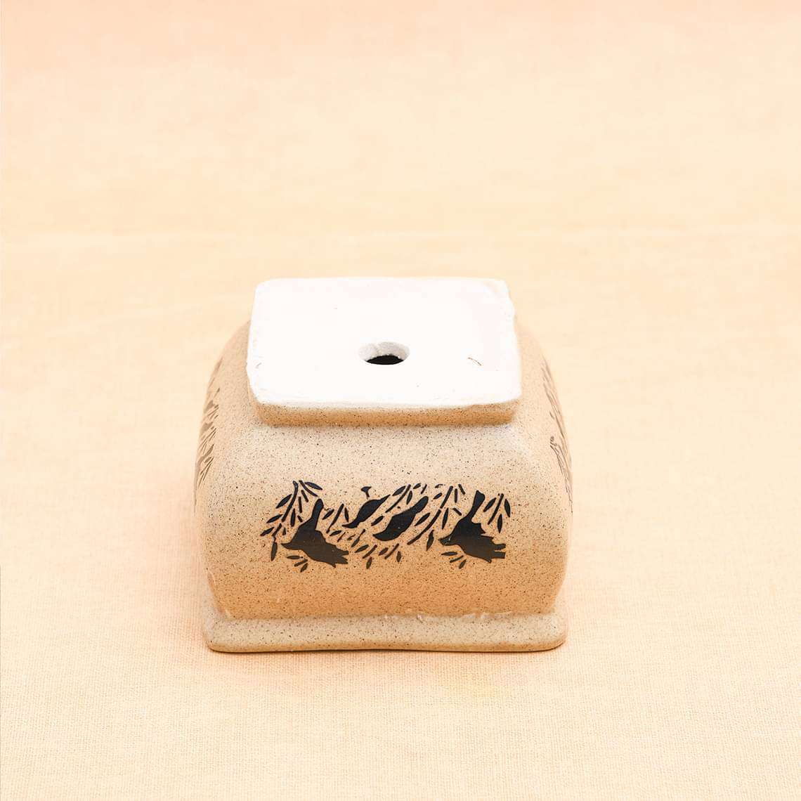 5.1 inch (13 cm) Bonsai Square Ceramic Pot (Brown) (set of 2) - Image 3
