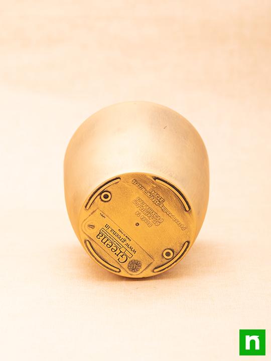 5.3 inch (13 cm) Ronda No. 1412 Antique Gold Finish Round Plastic Planter (Golden Color) (set of 3) - Image 3