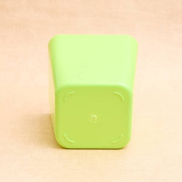 5.5 inch (14 cm) Square Plastic Planter with Rounded Edges (Green) (set of 6) - Image 3