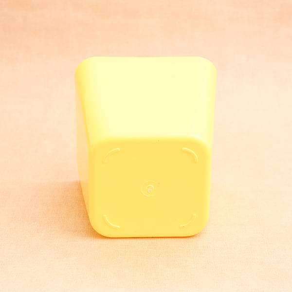 5.5 inch (14 cm) Square Plastic Planter with Rounded Edges (Yellow) (set of 6) - Image 3