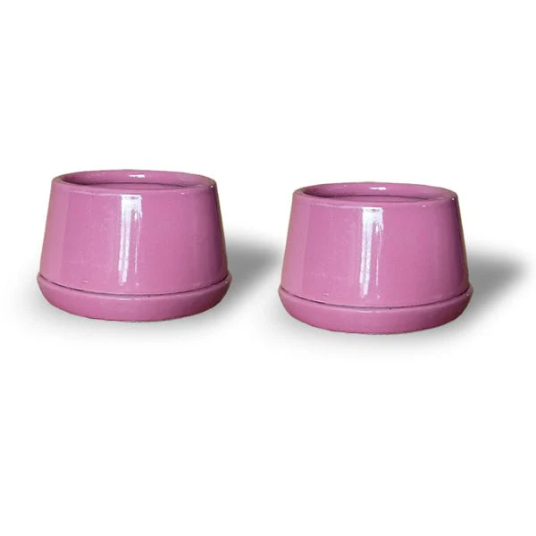 5 inch (12 cm) U Shape Ceramic Pot with Plate - Image 4