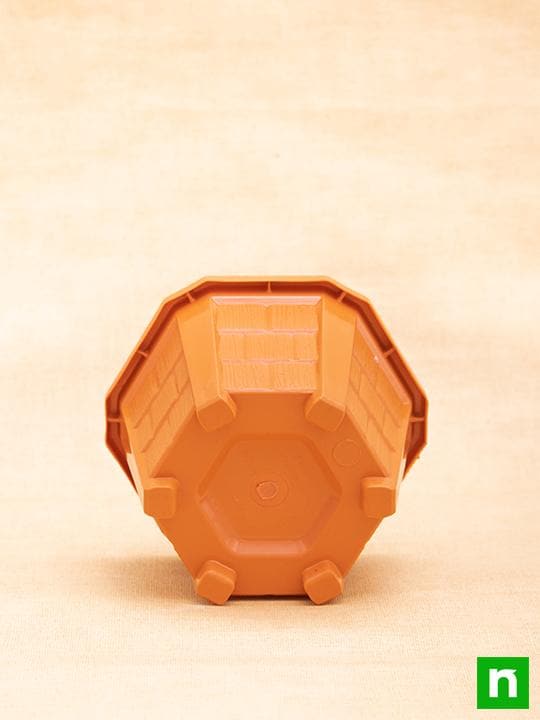 6.5 inch (17 cm) Hexa No. 2 Plastic Planter (Terracotta Color) (set of 6) - Image 4