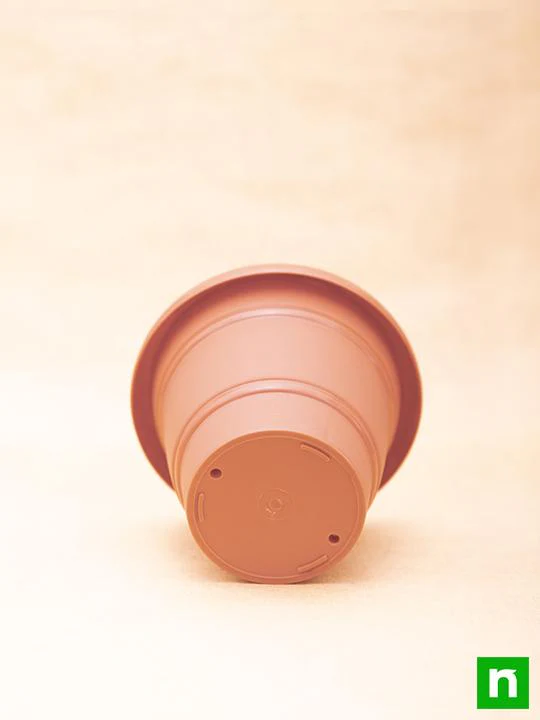 6.1 inch (15 cm) Green No. 5 Round Plastic Planter (Terracotta Color) (set of 6) - Image 4