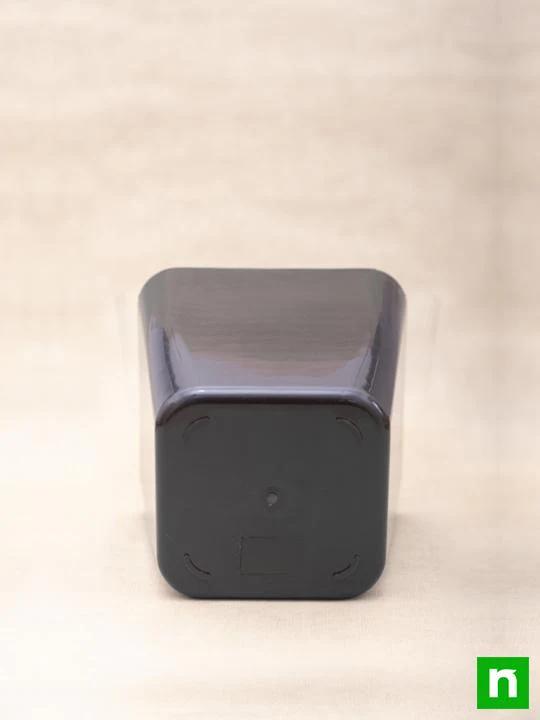 6.7 inch (17 cm) Square Plastic Planter with Rounded Edges (Black) (set of 3) - Image 4