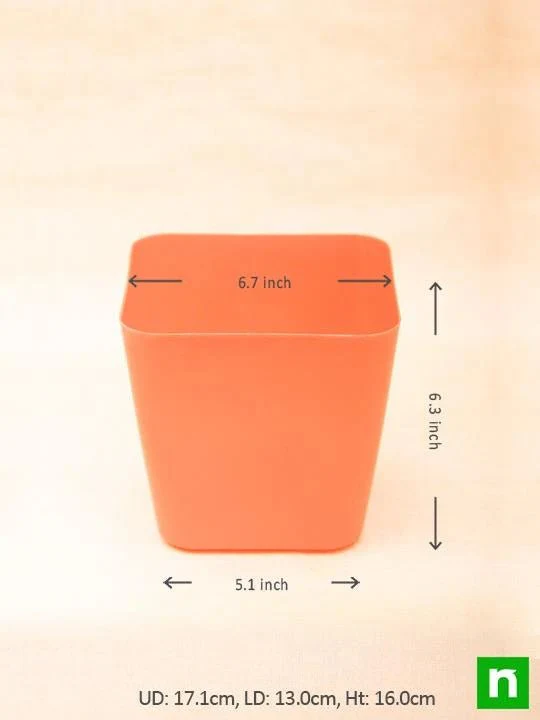 6.7 inch Square Plastic Planter with Rounded Edges Mix Color (set of 2) - Image 2