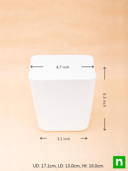 6.7 inch (17 cm) Square Plastic Planter with Rounded Edges (White) (set of 3) - Image 3