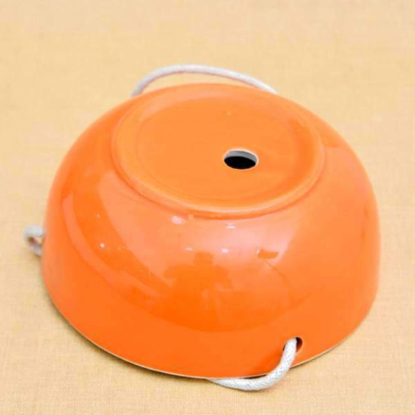 6.9 inch (18 cm) Bowl Hanging Round Ceramic Pot (Orange) (set of 2) - Image 3