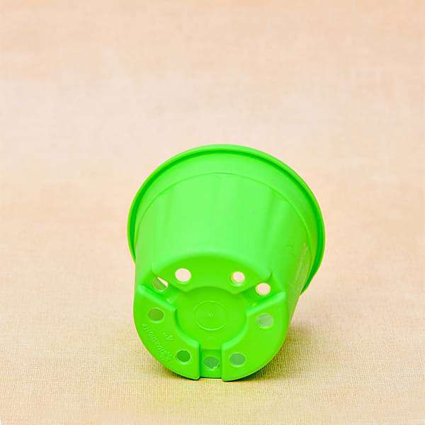 6 inch (15 cm) Grower Round Plastic Pot (Green) (set of 6) - Image 3