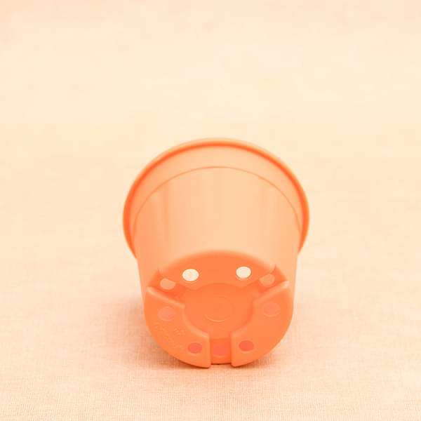 6 inch (15 cm) Grower Round Plastic Pot (Orange) (set of 6) - Image 3