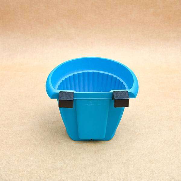 7.9 inch (20 cm) Bello Railing D Shape plastic Planter (Sky Blue) (set of 6) - Image 4