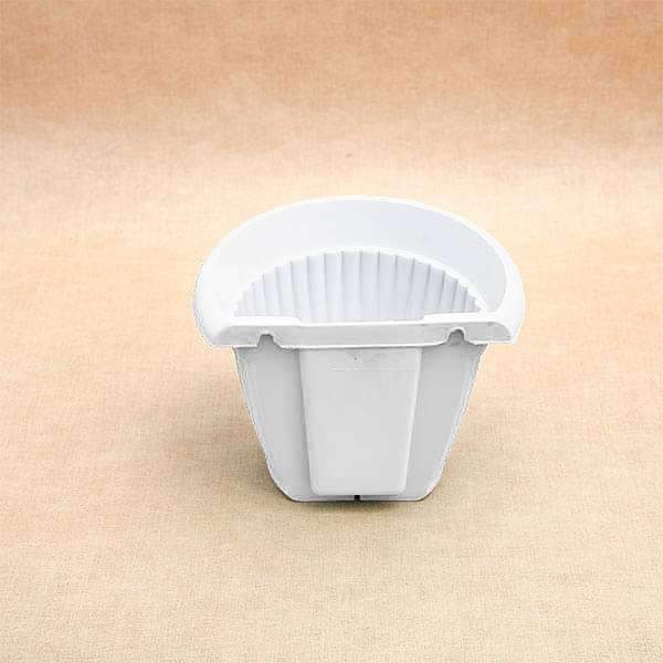 7.9 inch (20 cm) Bello Wall Mounted D Shape Plastic Planter (White) (set of 6) - Image 4