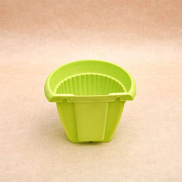 7.9 inch (20 cm) Bello Wall Mounted D Shape plastic Planter (Lime Yellow) (set of 6) - Image 4
