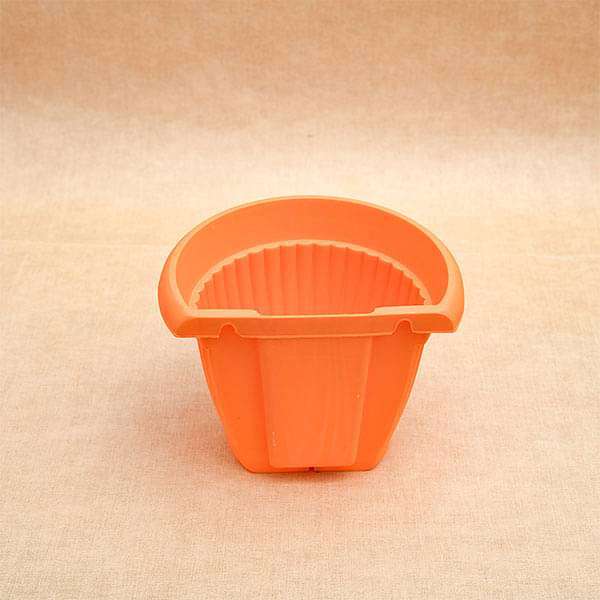 7.9 inch (20 cm) Bello Wall Mounted D Shape plastic Planter (Orange) (set of 6) - Image 4
