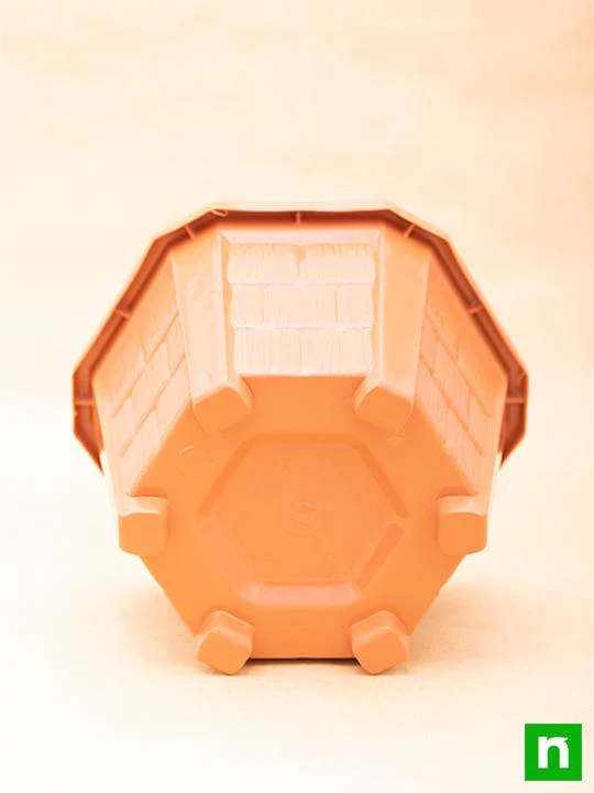 8.1 inch (21 cm) Hexa No. 3 Plastic Planter (Terracotta Color) (set of 6) - Image 4