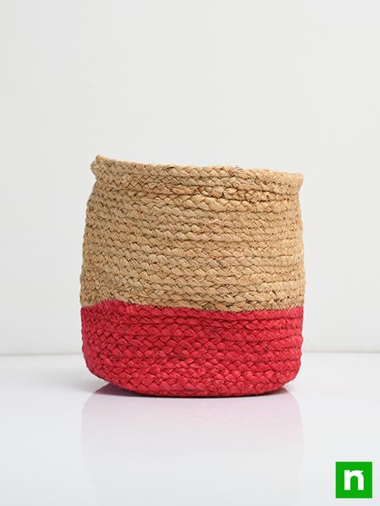 8 inch (20 cm) Eco friendly Jute Planter (Pink) - Image 3