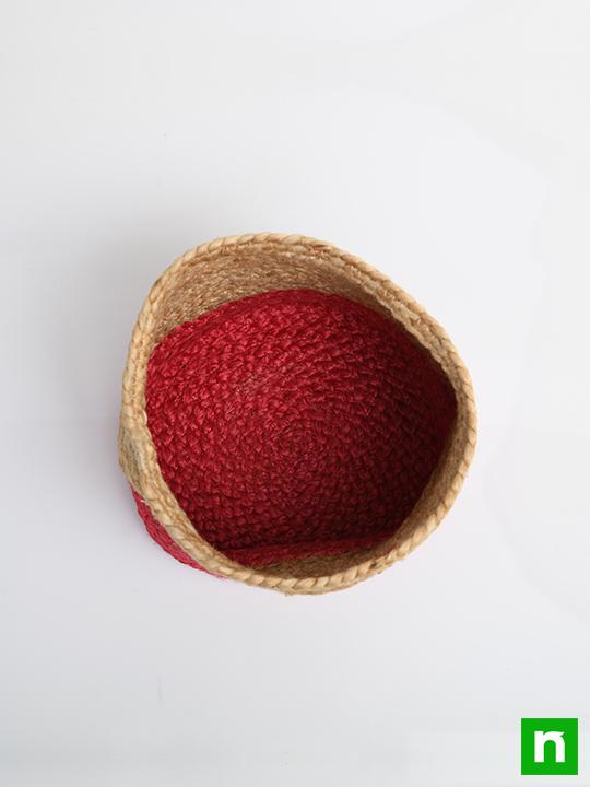 8 inch (20 cm) Eco friendly Jute Planter (Pink) - Image 4