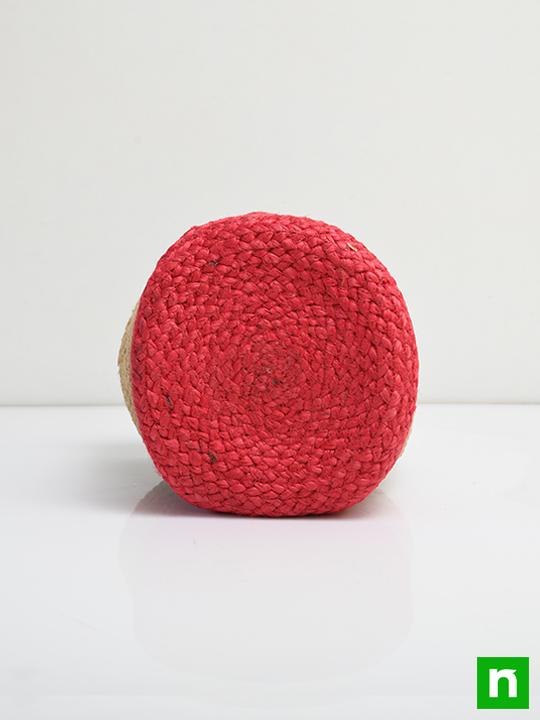 8 inch (20 cm) Eco friendly Jute Planter (Pink) - Image 5