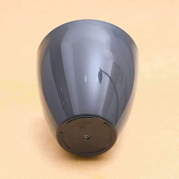 8 inch (20 cm) Convex Round Plastic Planter (Grey) - Image 3