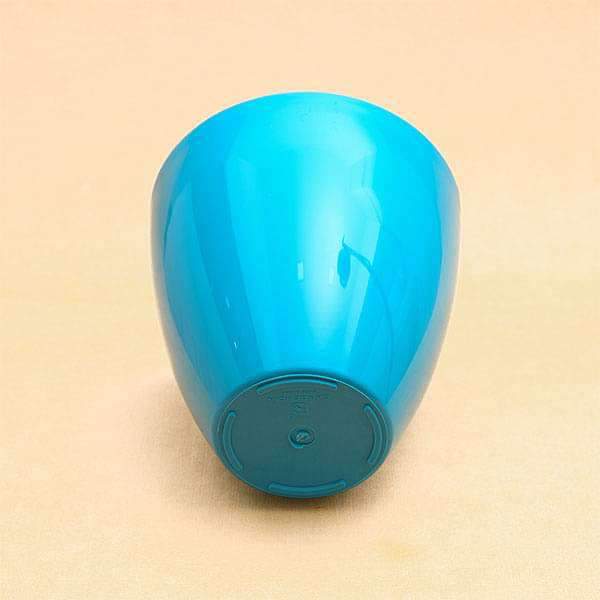 8 inch (20 cm) Convex Round Plastic Planter (Sea Green) - Image 3