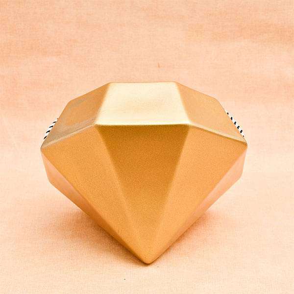 9.8 inch (25 cm) SML-015 Diamond Hanging Fiberglass Planter (Golden Color) - Image 2