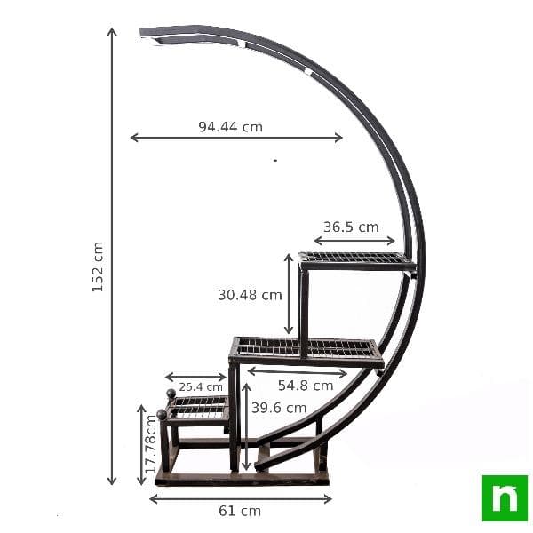 Decorate indirect light receiving space with foliage plants on metal arc stand - Image 3