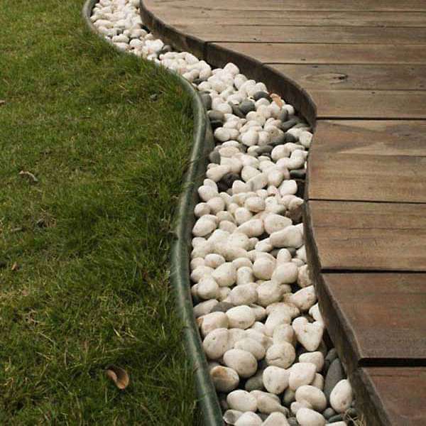 DIY Garden Border with White Marble Pebbles - Image 3