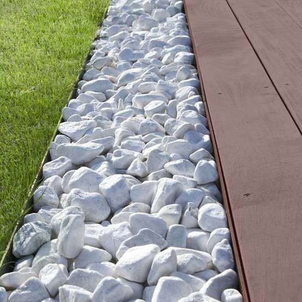 DIY Garden Border with White Marble Pebbles - Image 4