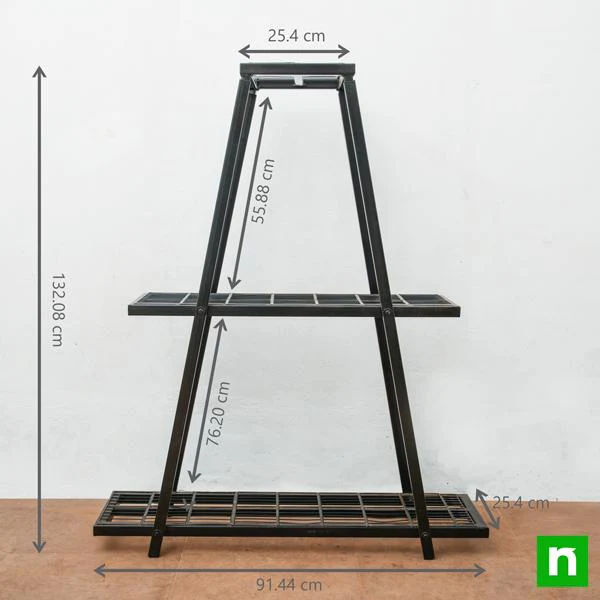 Graceful houseplants for indirect light on unique triangle shape metal stand - Image 3