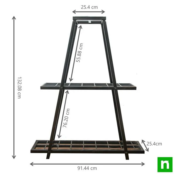 Metal Planter Stand No. NL0137F (Triangle Shape, 2.9 X 3.5 ft / 0.9 X 1.08 m) - Image 2