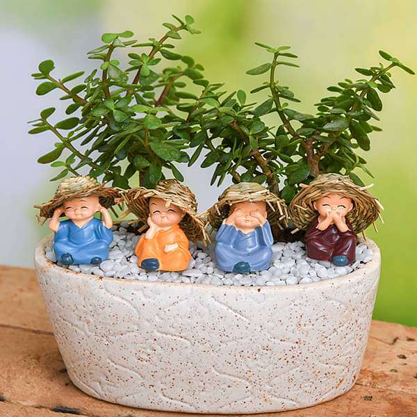 DIY Monks Wishing Feng Shui Good Luck - Miniature Garden - Image 2