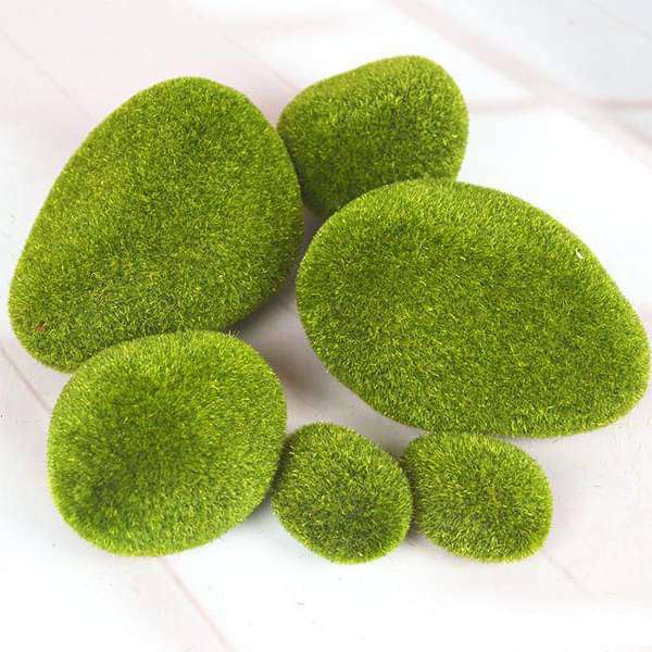 Moss stones plastic miniature garden toys - 4 Pieces