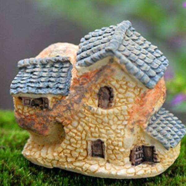 Mountain house plastic miniature garden toy (Grey) - 1 Piece