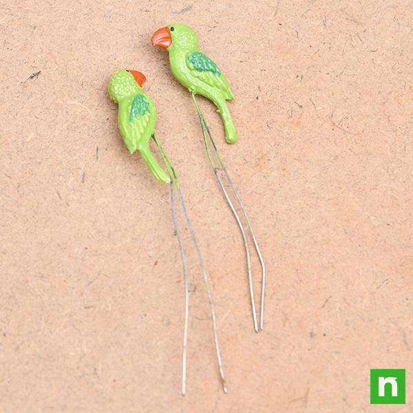 Pin parrots plastic miniature garden toys - 1 Pair - Image 2