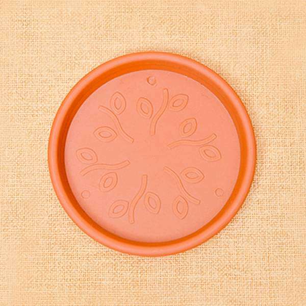 9.6 inch (24 cm) Round Plastic Plate for 9 inch (23 cm) , 10 inch (25 cm) Grower Pots (Terracotta Color) (set of 6)