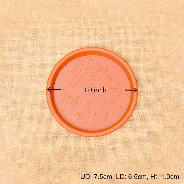 3 inch (8 cm) Round Plastic Plate for 3 inch (8 cm) Grower Pots (Terracotta Color) (set of 6) - Image 2