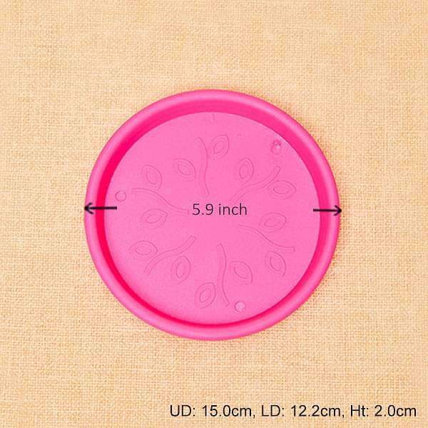 5.9 inch (15 cm) Round Plastic Plate for 6 inch (15 cm) Grower Pots (Dark Pink) (set of 6) - Image 2