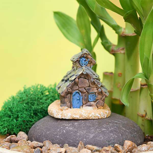 Stone house plastic miniature garden toy (Coffee) - 1 Piece