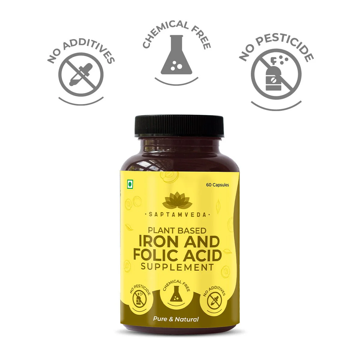 Iron and Folic Acid - 60 Capsules - Image 5