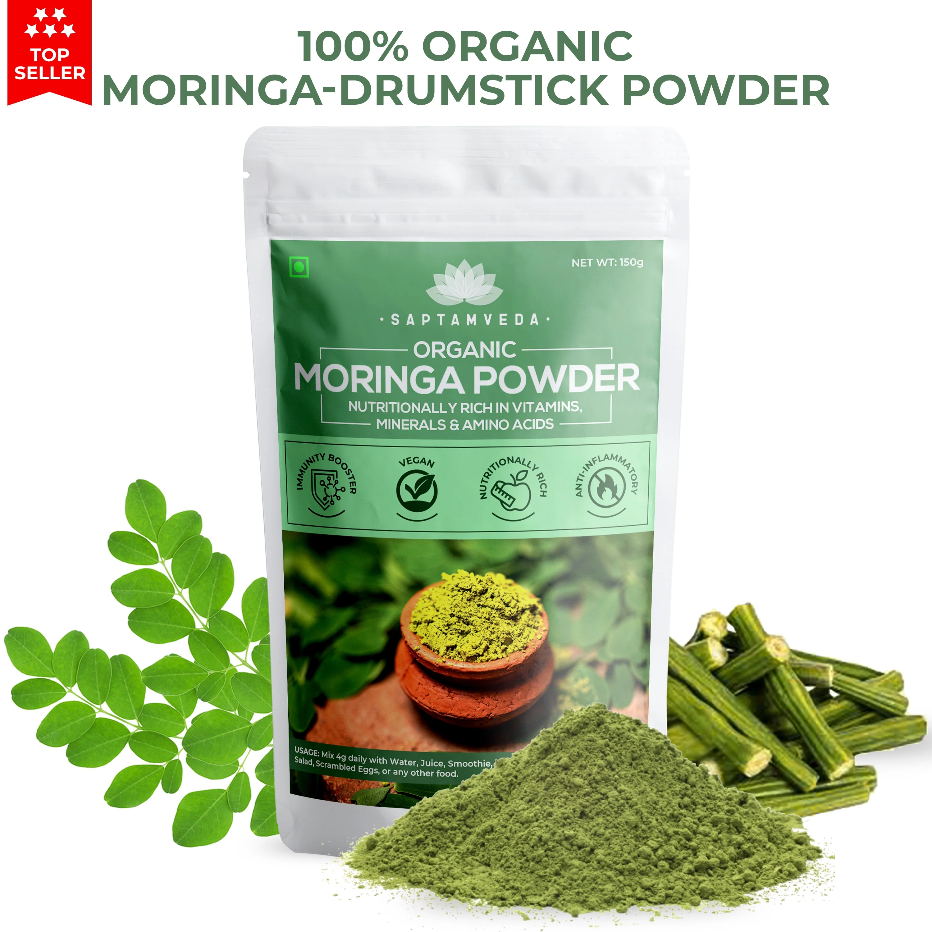 Moringa Powder - 150 g - Image 2