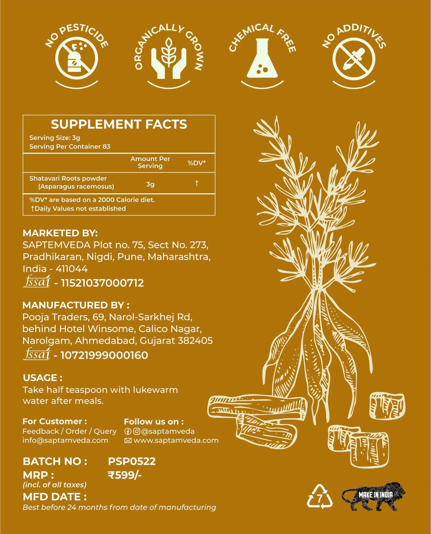 Shatavari Powder - 250 g - Image 5