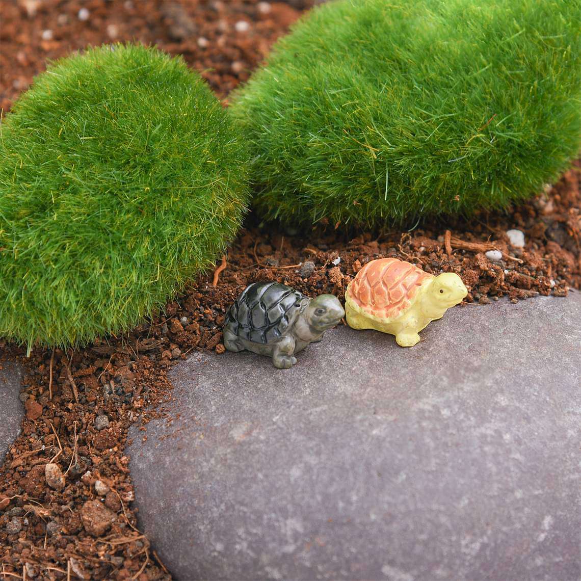 Tortoise plastic miniature garden toys - 1 Pair