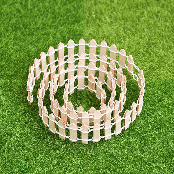 Wooden fence miniature garden toy (Ivory, Big) - 1 Piece