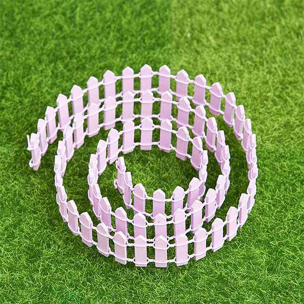 Wooden fence miniature garden toy (Lavender, Big) - 1 Piece