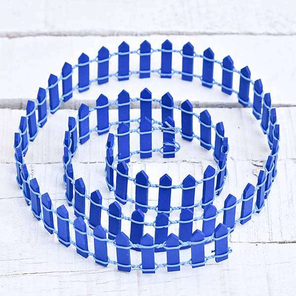 Wooden fence miniature garden toy (Royal blue, Big) - 1 Piece